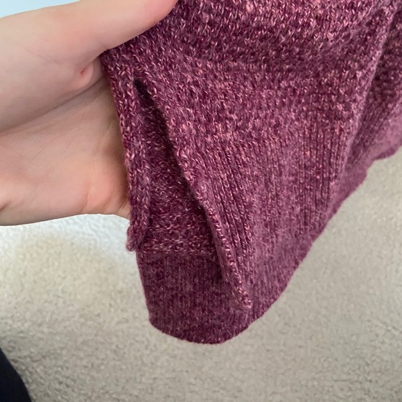 Hollister Magenta Turtleneck Open Shoulder Sweater - Picture 6 of 7